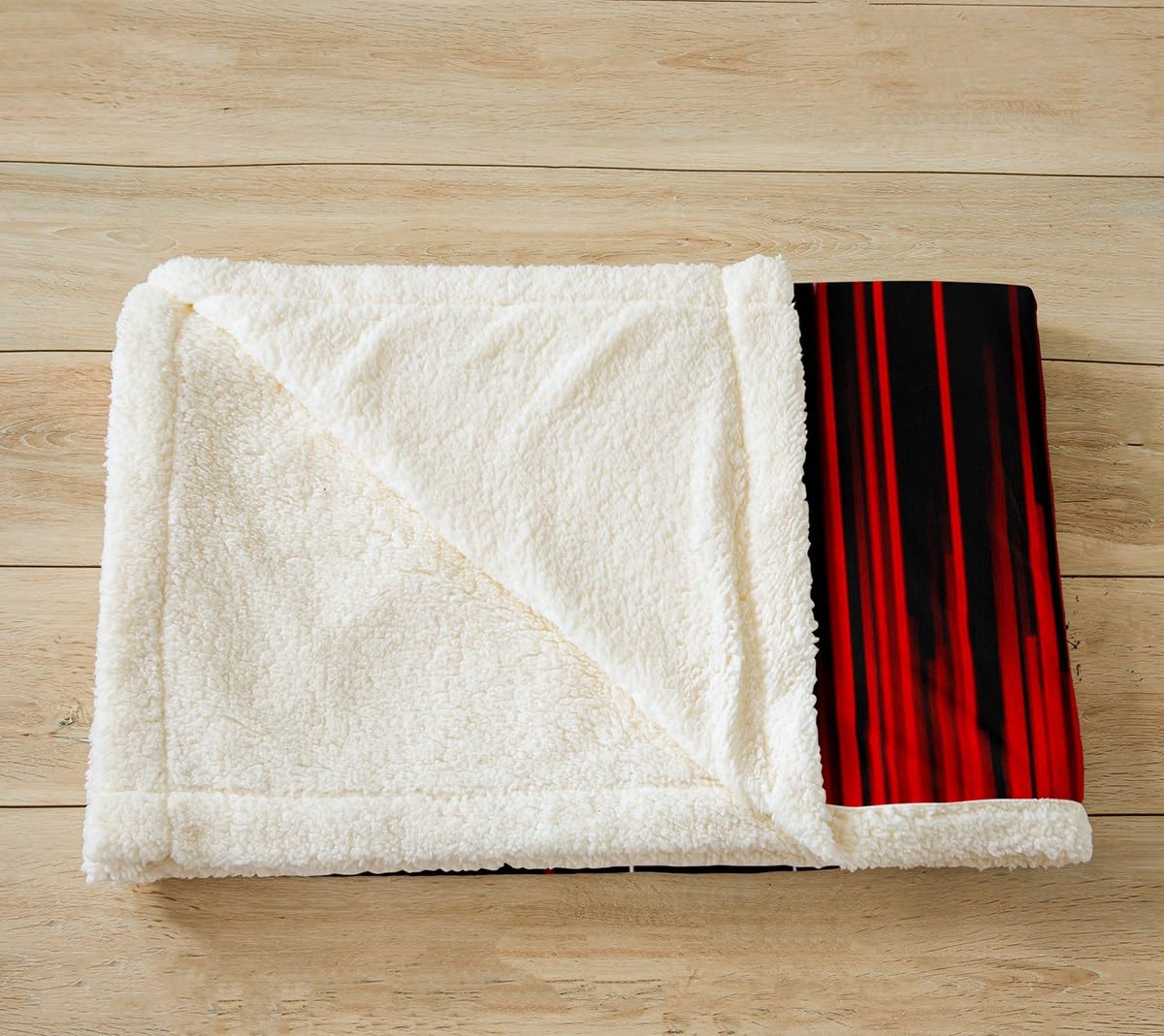 Red Black Fleece Throw Blanket Double 60"x79" Kids Ombre Plush Blanket for Boys Modern Sherpa Blanket Black Fuzzy Blanket Room Decor - Image 3