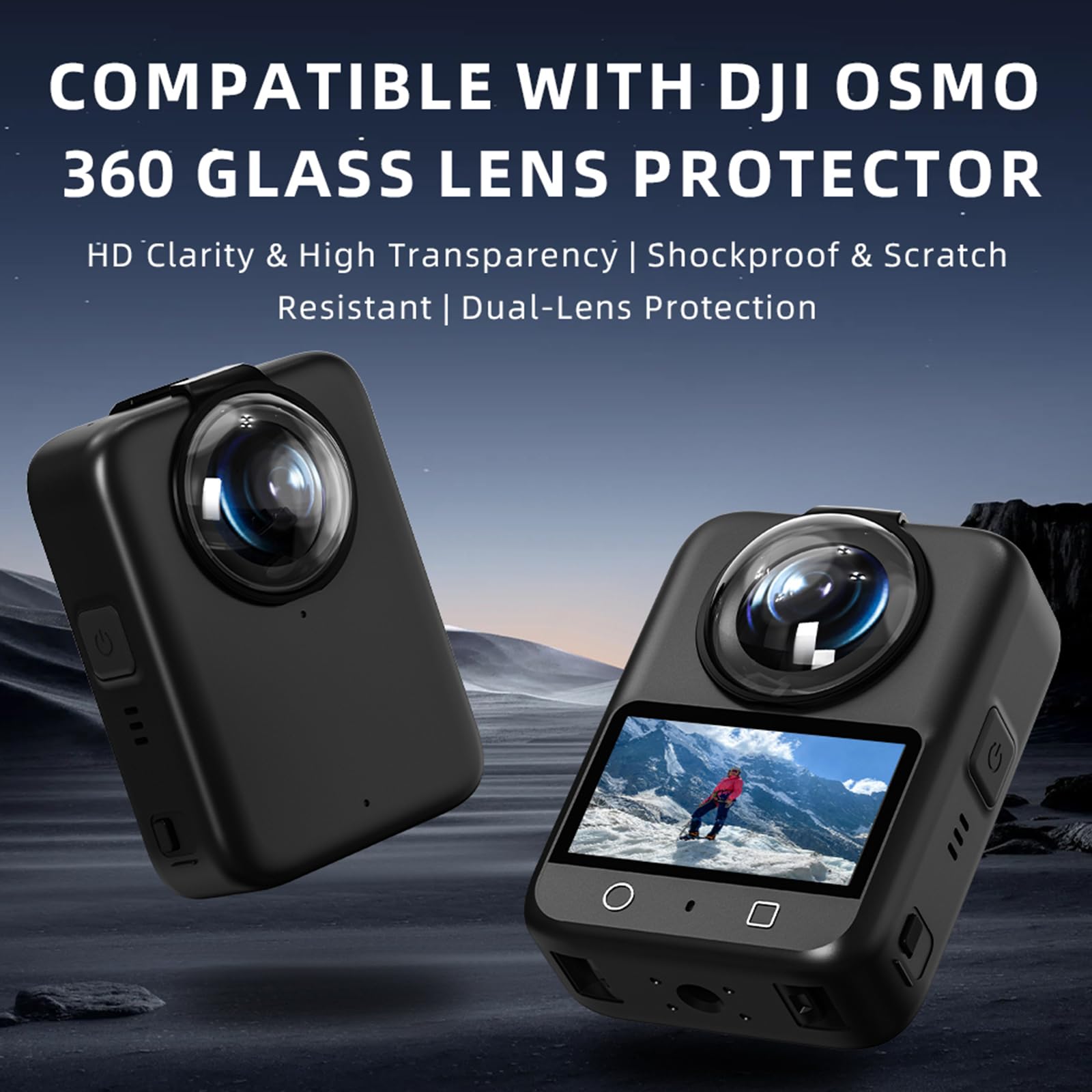 Osłona obiektywu, osłona aparatu ze szkła hartowanego, kompatybilna z DJI Osmo 360, osłona obiektywu, odporna na zarysowania, przeciwpyłowa, z nanopowłoką, do akcesoriów do kamer akcji Osmo