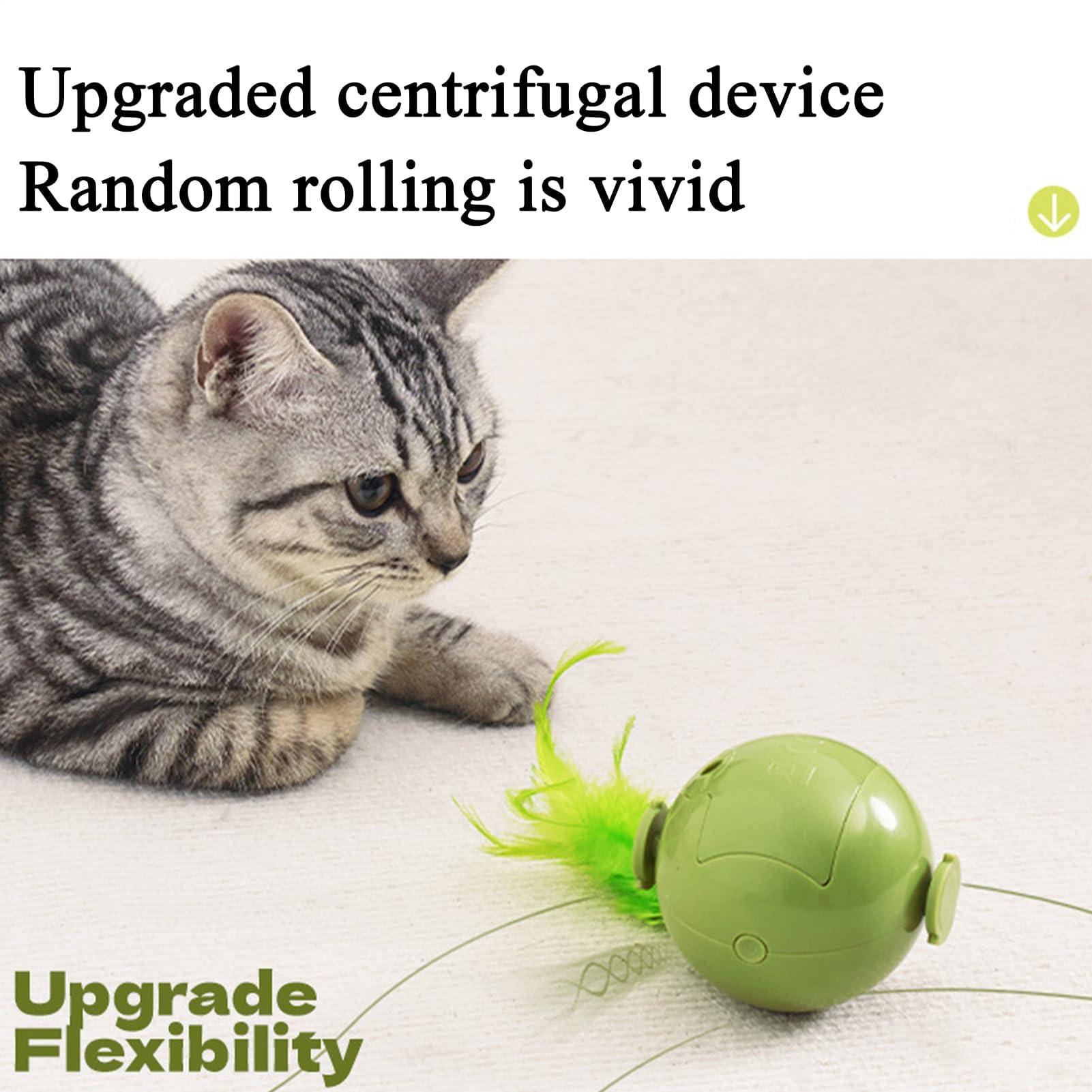 Juguetes para Gatos， Juguete Inteligente for Gatos con Pelota, Juguete Interactivo for Evitar obstáculos, de Ejercicio for Mascotas Plumas