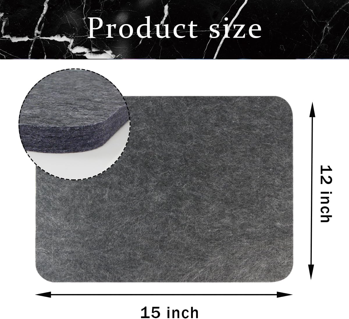 15x12 inch Wool Pressing Mat - Wool from New Zealand Ironing Mat Pad Blanket for Quilter, Sewing, Quilting Supplies & Notions(Dark Grey)