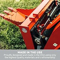 Vista 3 de Titan Attachments USA Made Orange Extreme Stump Bucket, Skid Steer Tree Spade Stump Remover Digger, Serrated Leading Edge, Replaceable Teeth, Quick