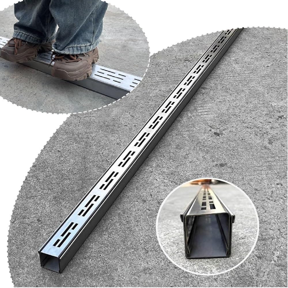 Mini tubo di drenaggio, griglia di drenaggio per patio, kit di drenaggio per canale lineare, drenaggio per prato, piscina, sistema di drenaggio rimovibile, copertura per canale in acciaio inossidabi