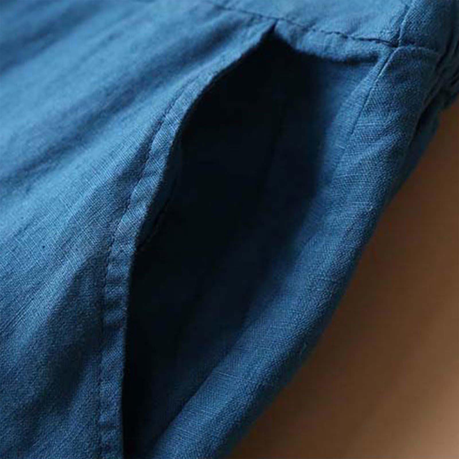 Générique Jupe Femme Fluide en Coton et Lin Brodée Haute Élastique Style Boho Décontracté Trapèze Mi-Longue