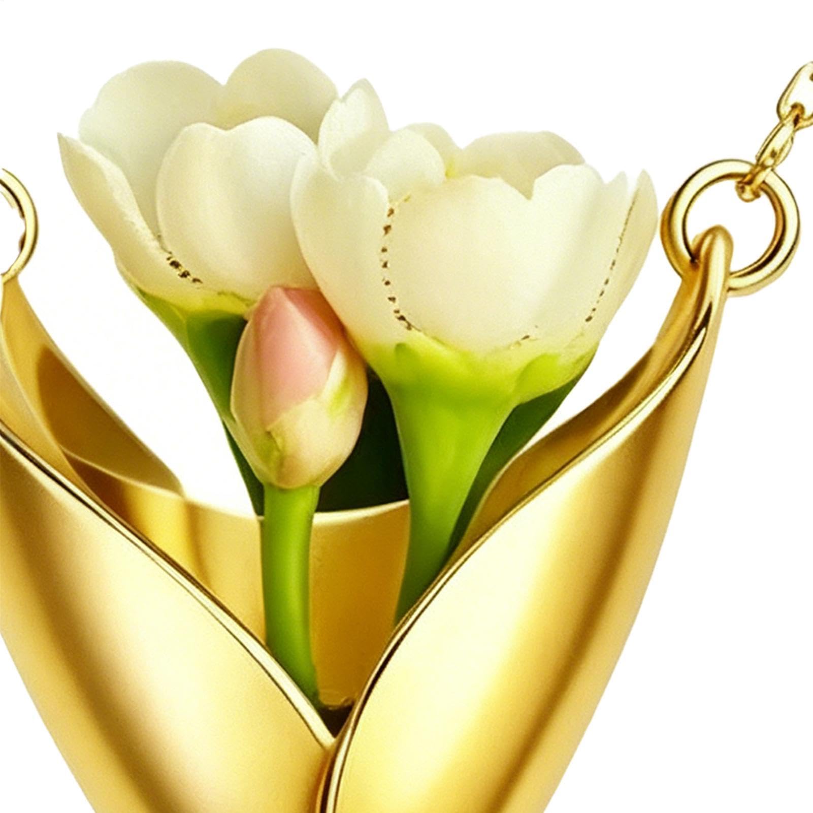 Kupfer Blumenanhänger Halskette Romantischer Blumenstrauß-Schmuck für Frauen
