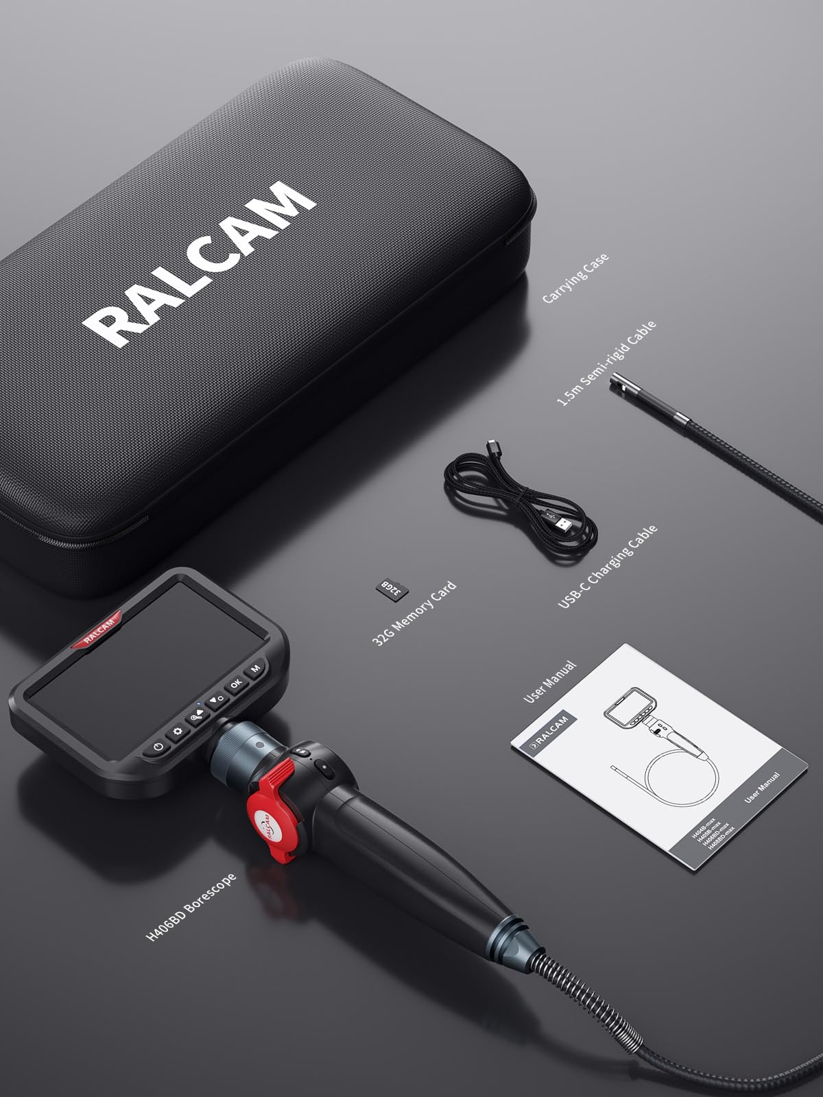Ralcam Dual Lens Articulating Borescope Camera with Light, Slim Probe — Amazon image 8