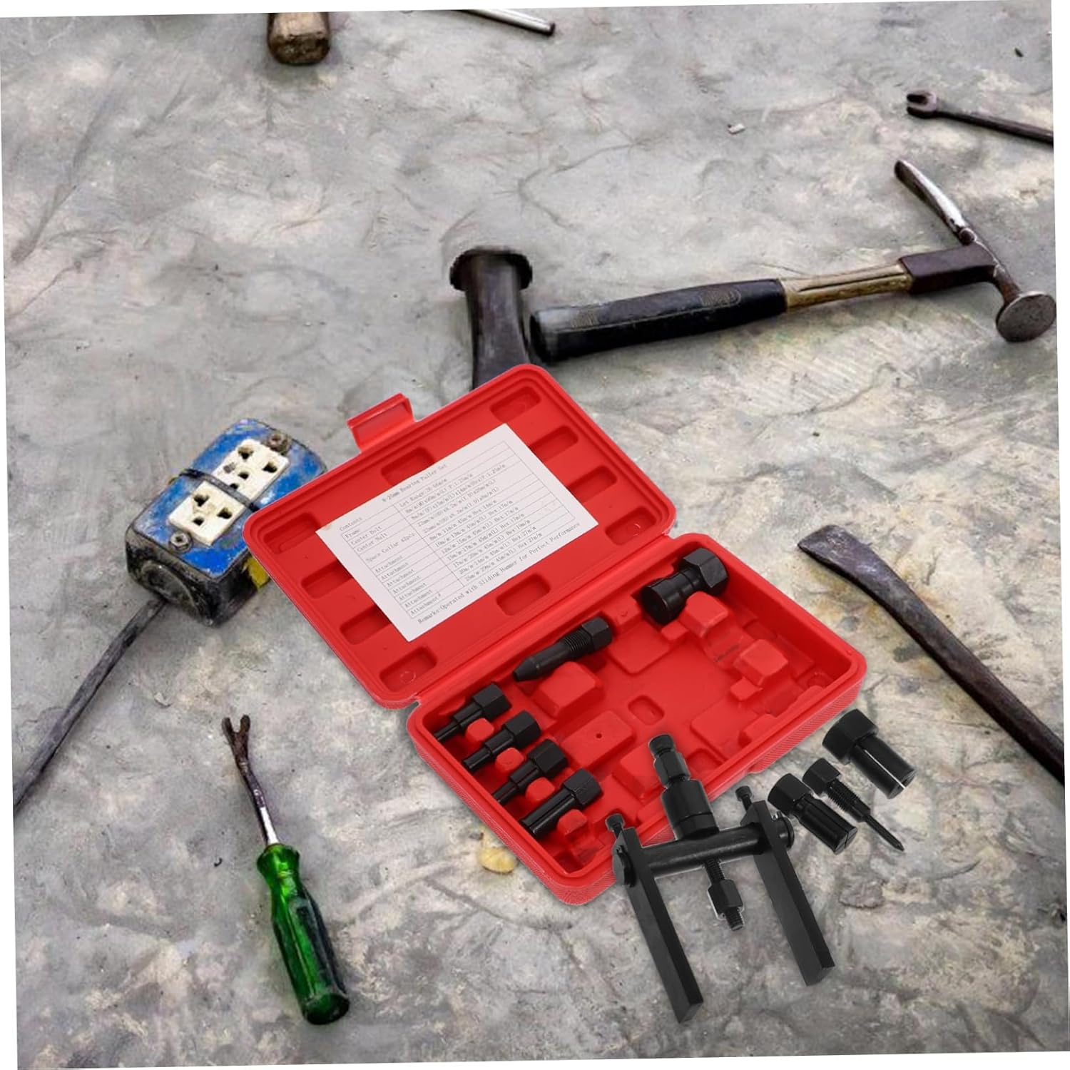 10Pcs Motorcycle Two Jaw Bearing Puller Tool for Efficient Bearing Removal Durable Heavy Duty Design with Storage Box for Motorcycle Repair and Maintenance