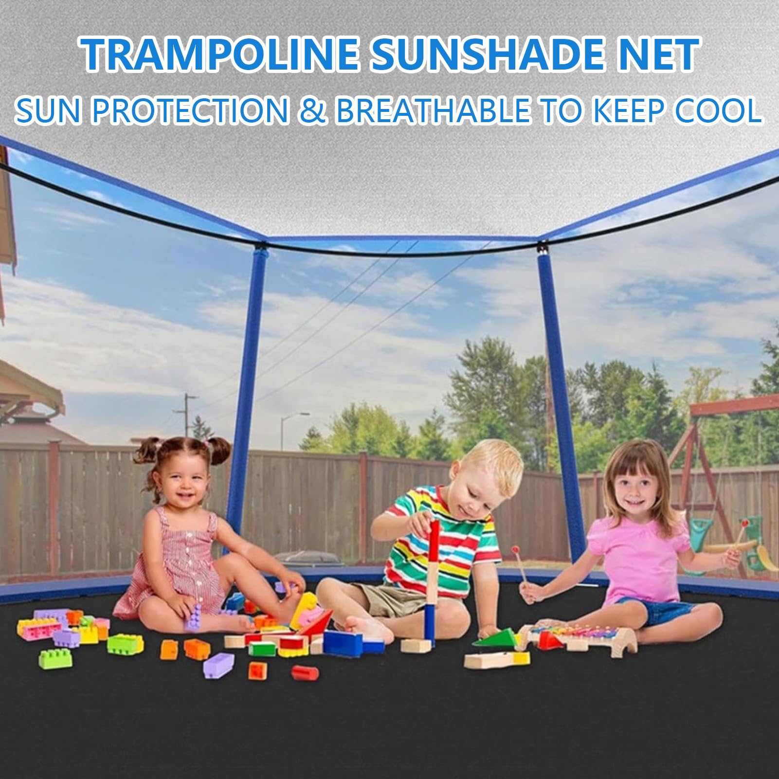 Copertura Ombreggiante Superiore del Trampolino, Rete di Protezione Solare del Trampolino, Isolamento Esterno Telo Ombreggiante Traspirante UV E Anti Foglie
