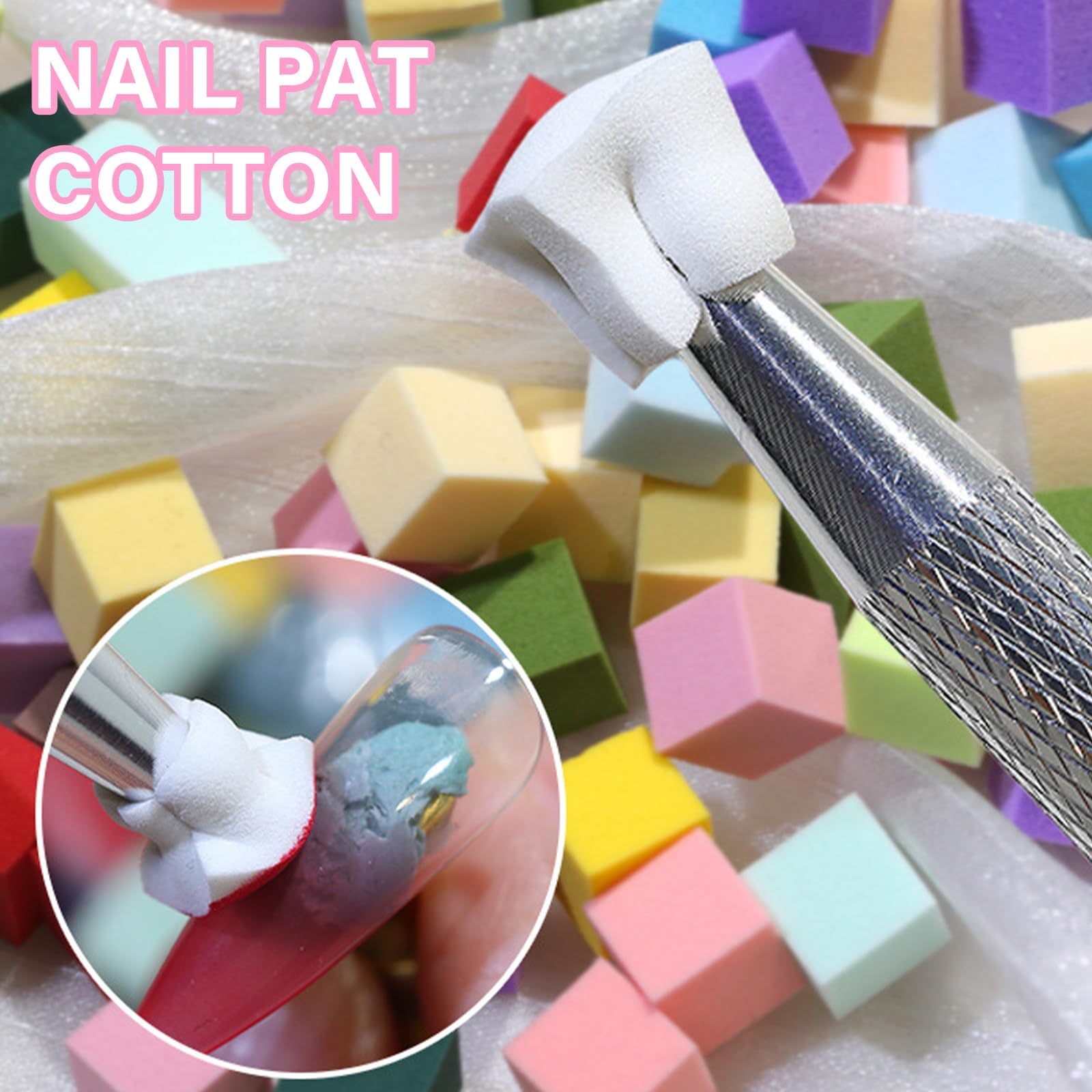 100pcs Nails Sponges With Grabbing Pen For Nails Fashionable Designs For Women Essential For Nails Art