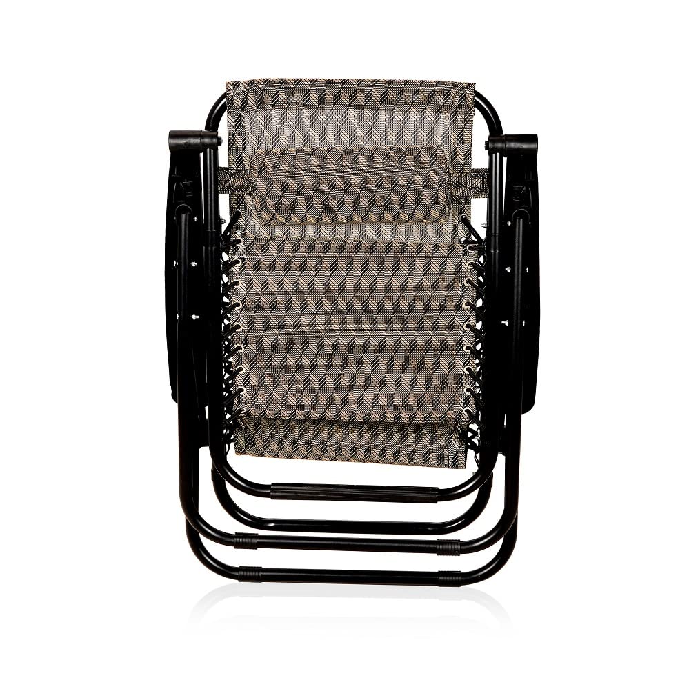 Image of ginoya brothers Stainless Steel - Recliner Sleeping Chair With Adjustable&Foldable Legs For Beach, Home Lounging, Camping Outdoor Activity (Brown Texture)