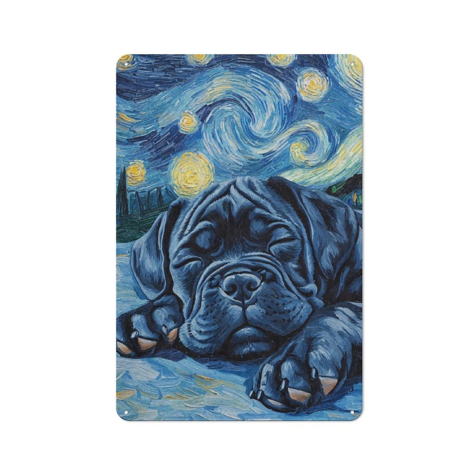 Junmoney Cane Corso Puppy Sleeping Metal Wall Sign 30X20cm Featuring For Pub Or Café, For Vintage Wall Decor Fans, For Home Office And Studio Walls