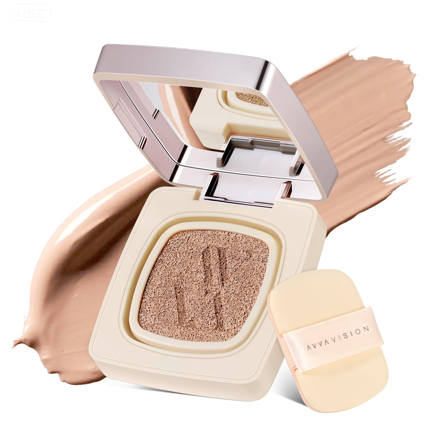 Cushion Foundation with Refill Pack Full Coverage Concealer Compact Natural Glow Finish Radiant Brightening Makeup Long Lasting Lightweight