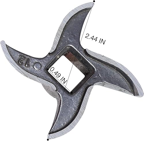 Miniatura 4 de 2 piezas de repuesto de cuchilla para picadora de carne #12, accesorios de cuchilla de corte inoxidable, pieza de repuesto de placa de corte para