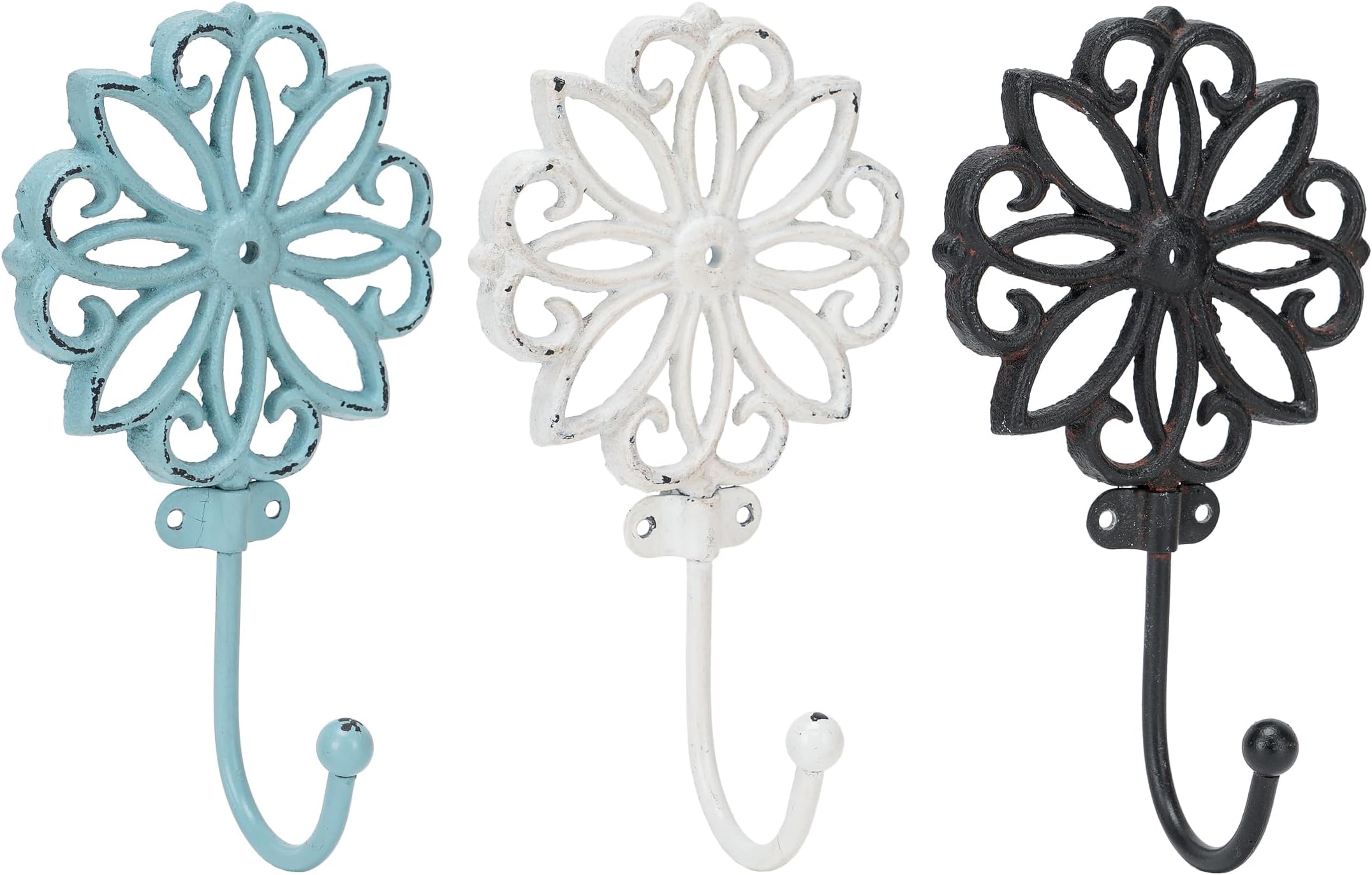 SOFFEE DESIGN 2-Pack Golden 3D Flower Wall Hooks | Retro Ornate Coat Hooks For Entryway, Bedroom, Heavy Duty - View #4