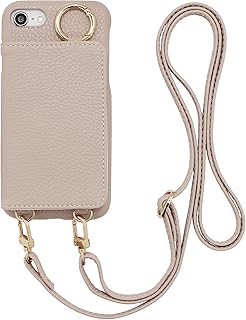 MINTY iPhoneSE 第3世代 第2世代 用 ケース iPhone8 iPhone7 用 ケース 全6機種対応 ショルダー ストラップ リング付き フルカバー iPhoneSE3 iPhoneSE2 6s 6 グレージュ