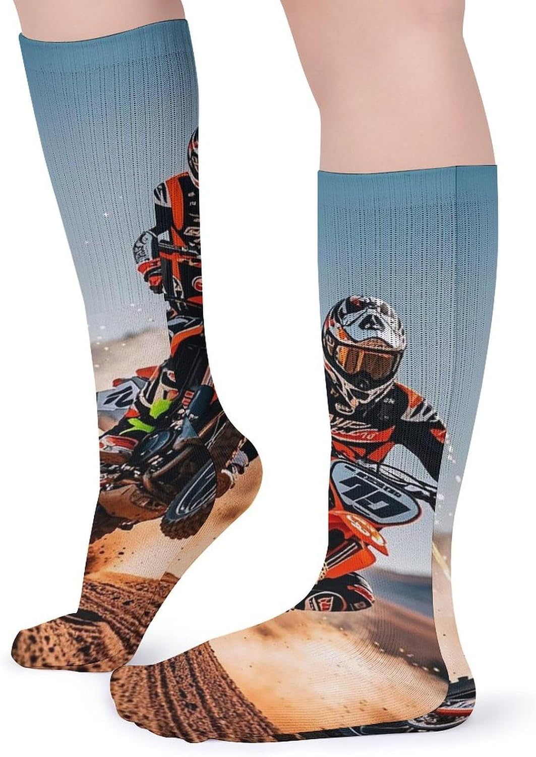 Breathable Crew Sock, Moisture Wicking, Athletic Calf Socks, Cozy | Sports Motorcycle Compression Socks for Women Men, Lightweight High Work Socks for Business, Casual