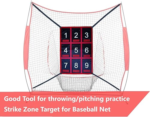 Miniatura 2 de Numbered Strike Zone Target for Baseball Softball net,Throwing Pitching Hitting Batting Catching Practice Targets net with 9 Target Number