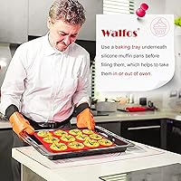 Vista 3 de Walfos - Molde de silicona para magdalenas - 12 tazas, molde de silicona regular para cupcakes, antiadherente, ideal para hacer pasteles de muffin