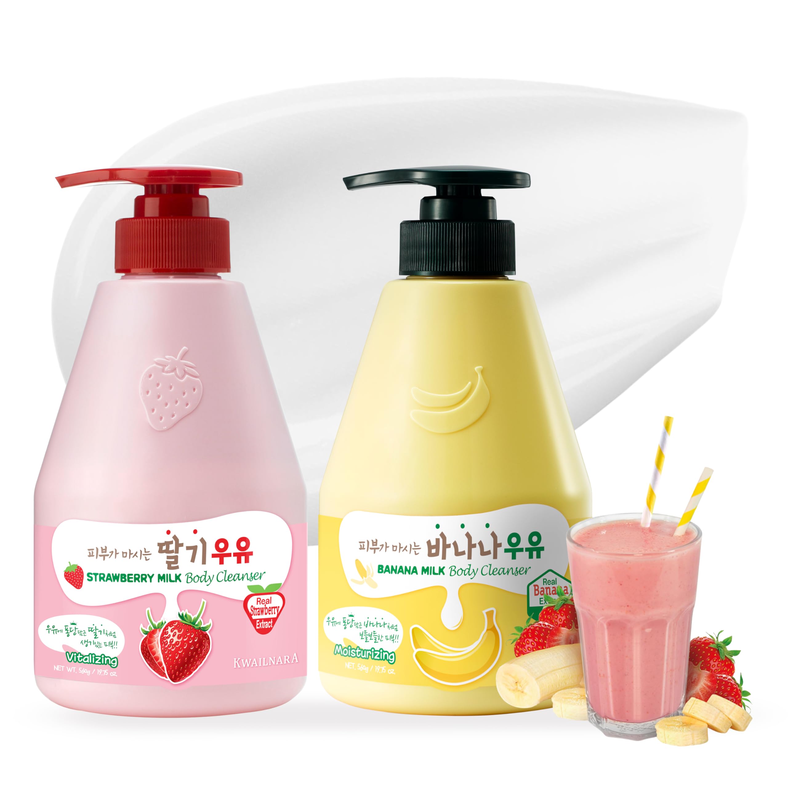 WELCOS KWAILNARA Strawberry & Banana Milk Body Wash Duo for Deep Hydration & Soft Skin
WELCOS KWAILNARA Strawberry & Ban