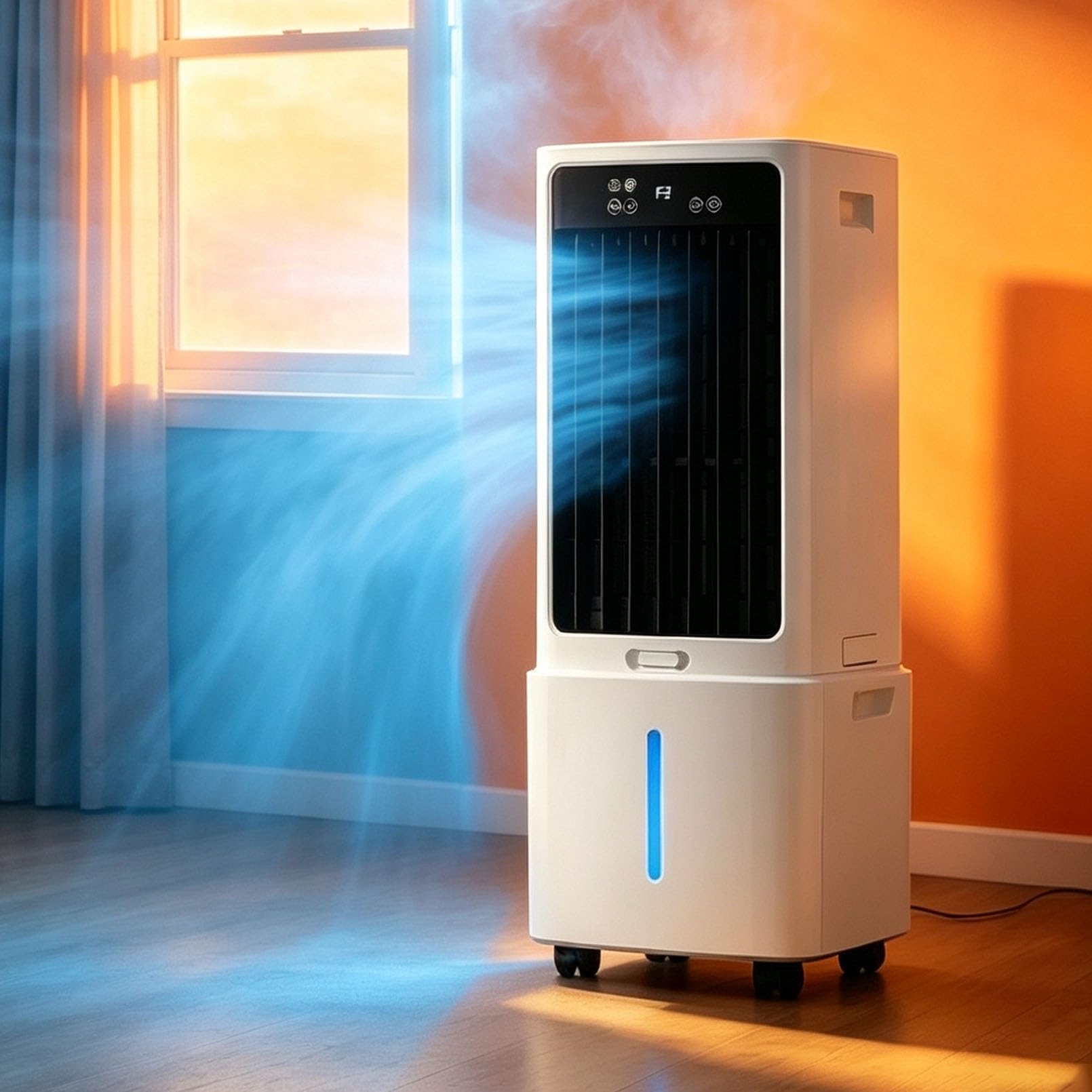 Lsoiup One Color Portable Evaporative Air Cooler 12L, Remote, 3-Speed, Timer, Quiet