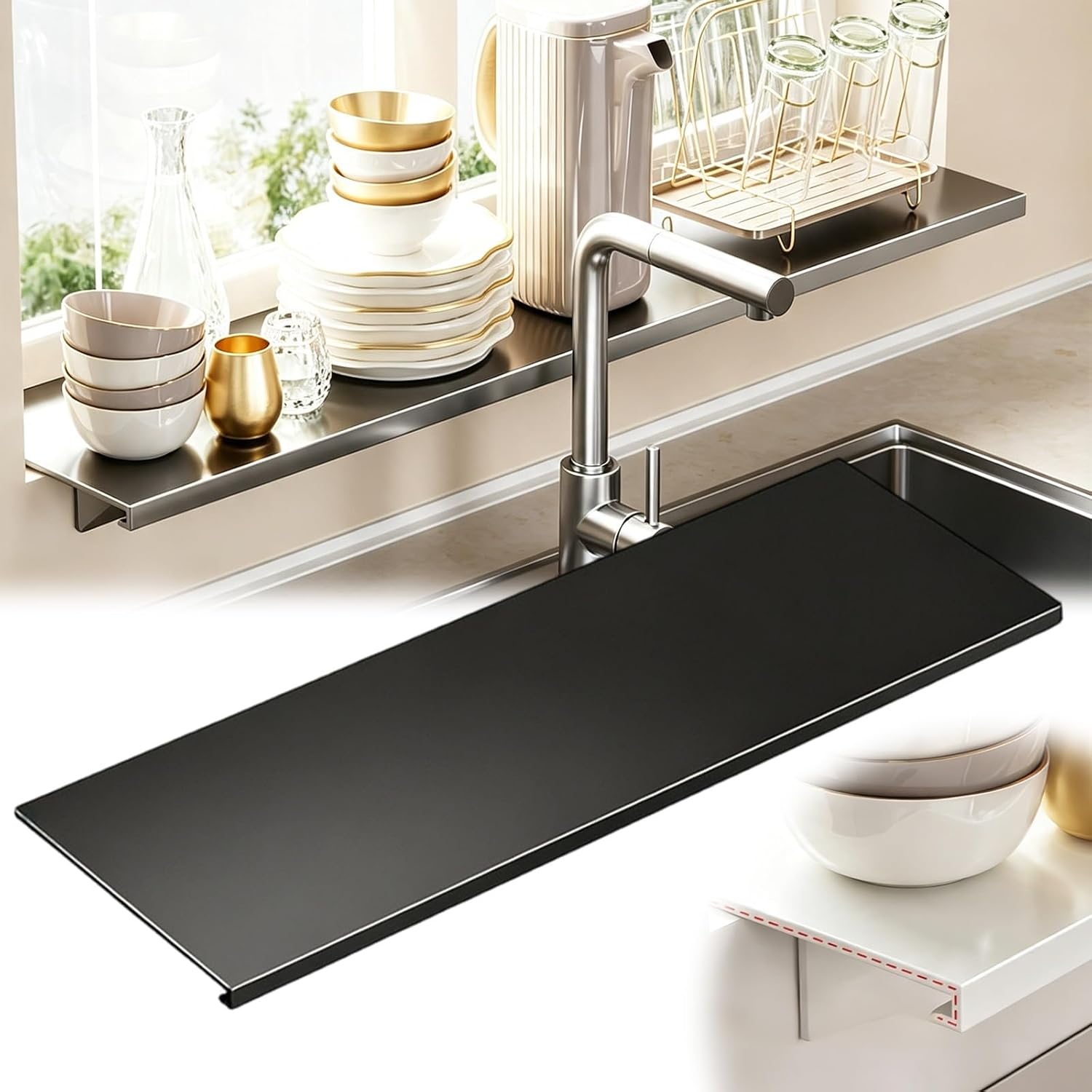 Heavy Duty Window Sill Plant Shelf with Magnetic Base