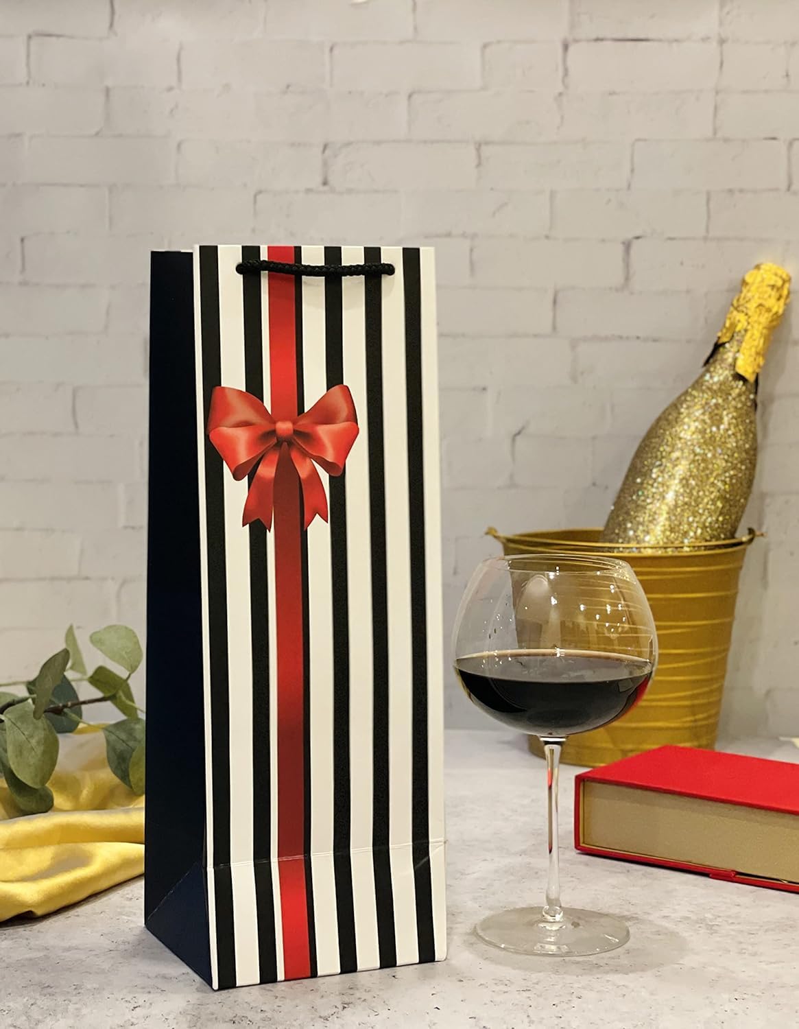 Dovetail Wine & Bottle Bags – Pack of 6 Bags (5 x 4.5 x 14 inches) | Elegant & Festive Designs for Birthdays, Housewarmings, Weddings, Celebrations & Special Occasions 2
