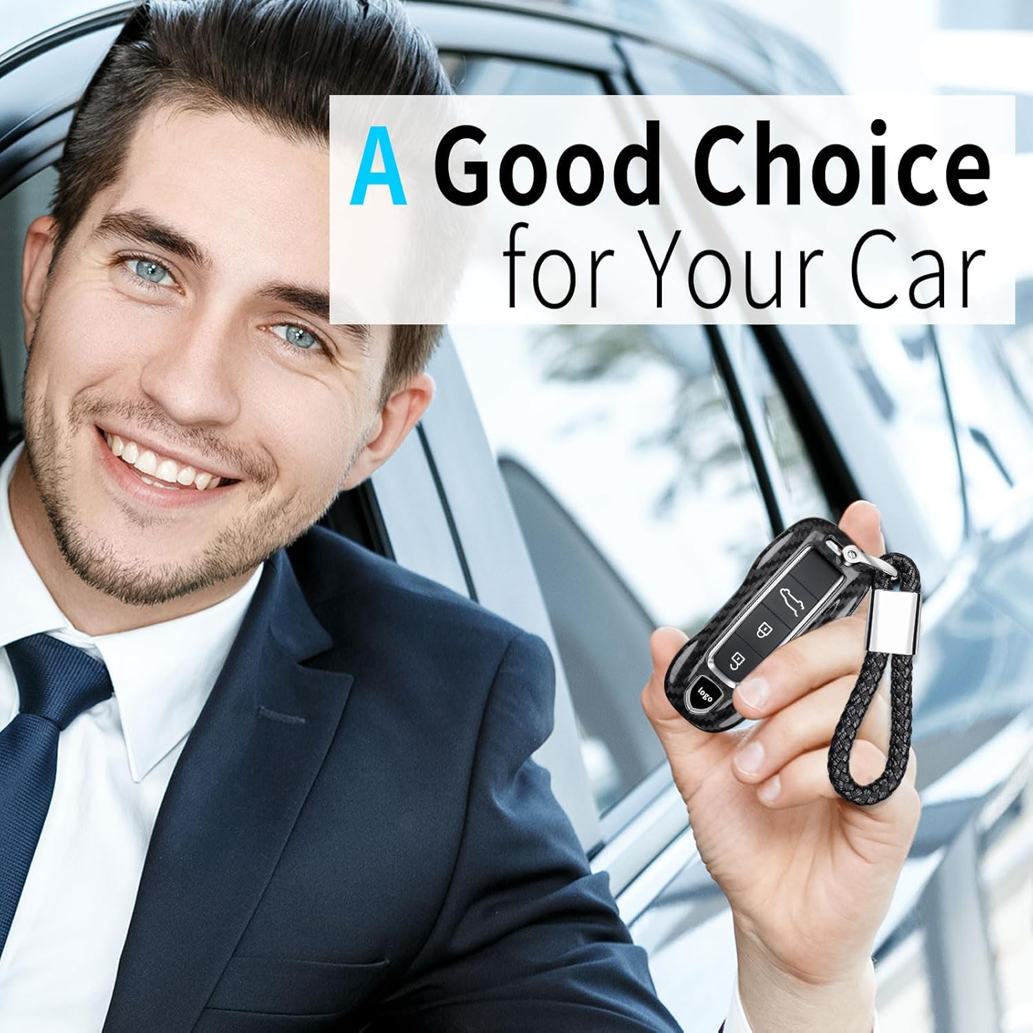 T-carbon Key Fob Cover Compatible with Porsche Cayenne Panamera 2018-2025