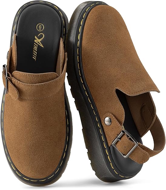Athlefit Women's Clogs Shoes with Back Strap Comfortable Latex Footbed Slip-On Adjustable Slingback Mules Zapatos para Mujer