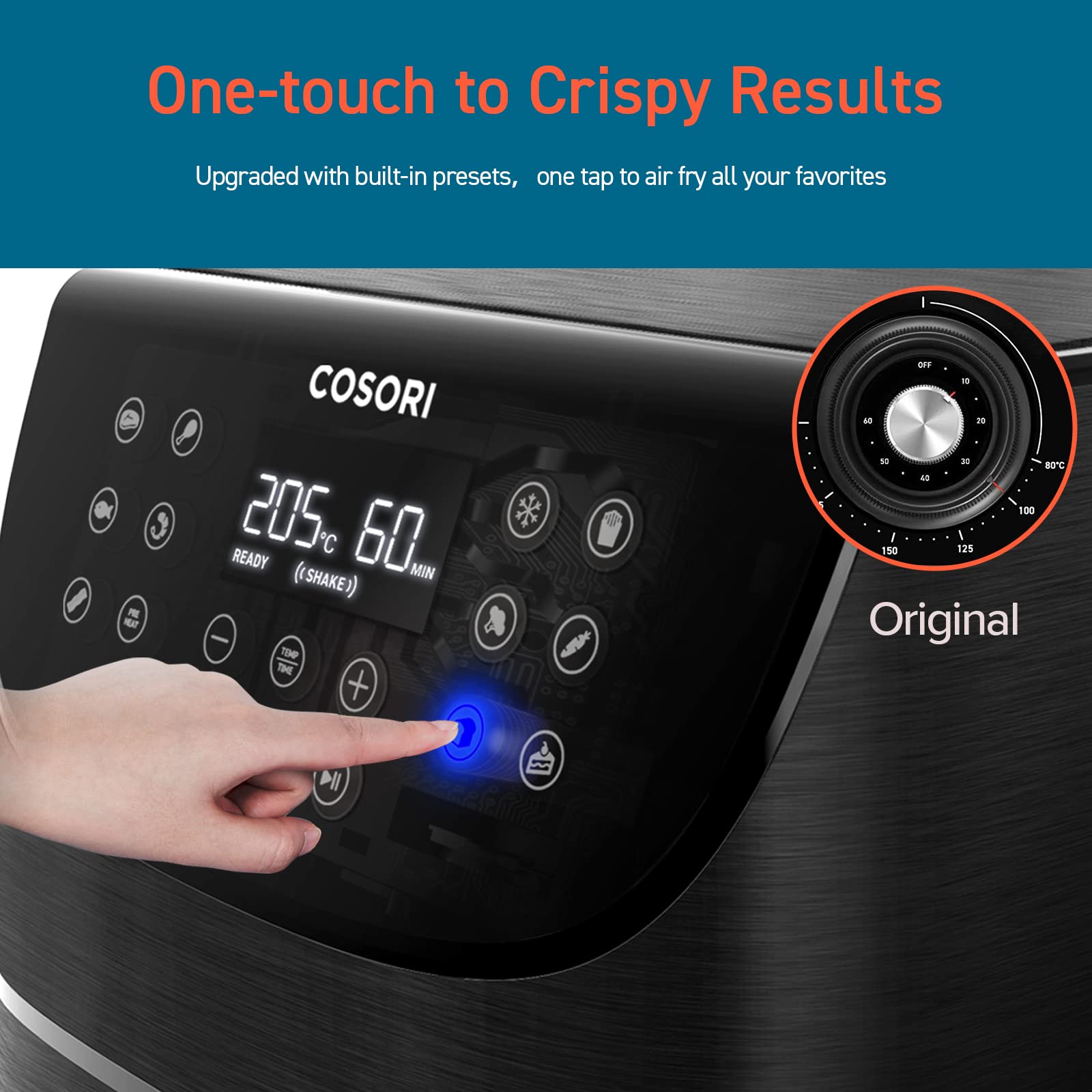 COSORI Air Fryer with 100 Recipes Cookbook, XXL 5.5L Oil Free Air