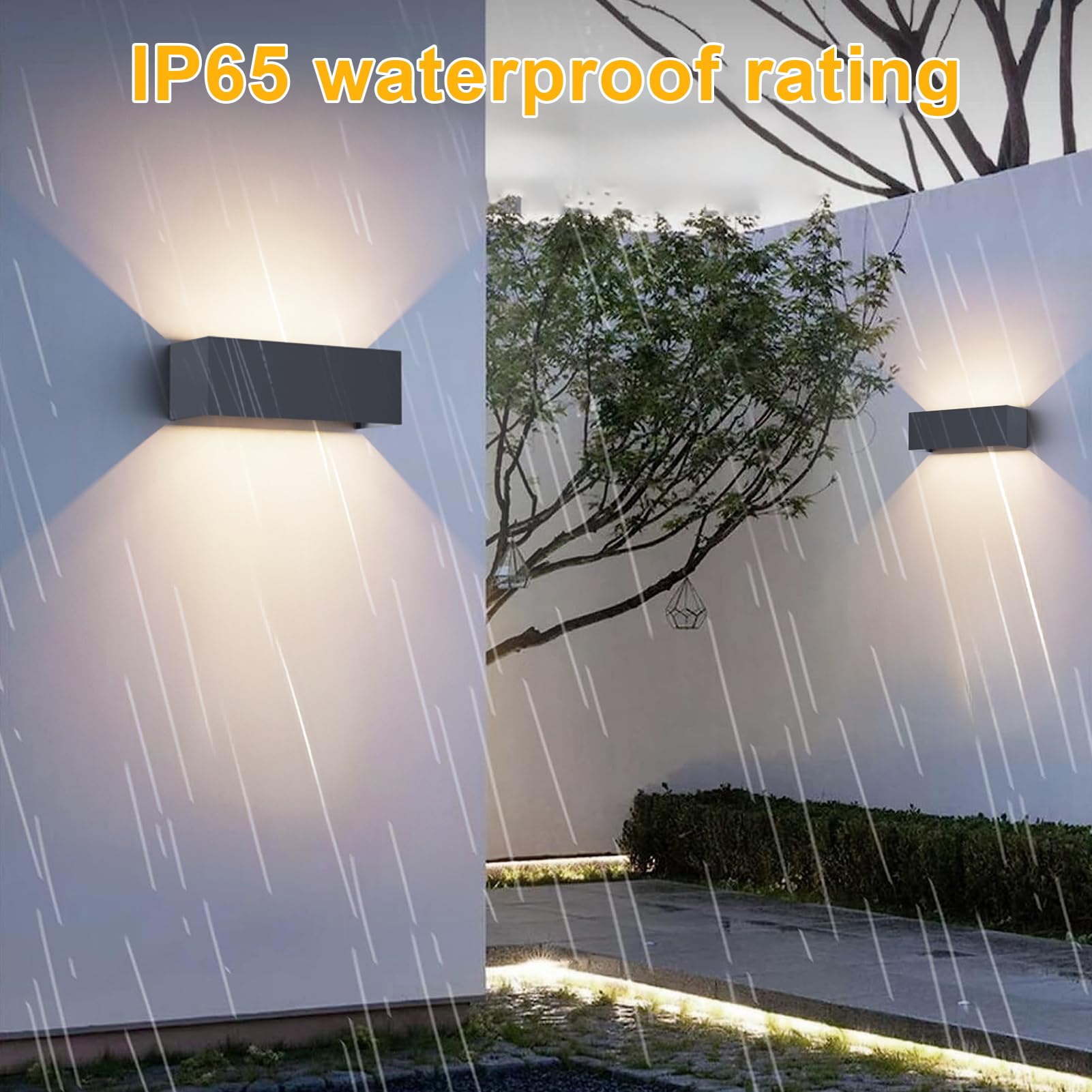 Klighten 30W Außenlampe Außenwandleuchte Anthrazit,Aussenlampe Aussenleuchte Wand UP Down,IP65,Wandleuchten Innen/Außen Mit Einstellbar Abstrahlwinkel,für Wohnzimmer Garten,Naturweiß 4000K