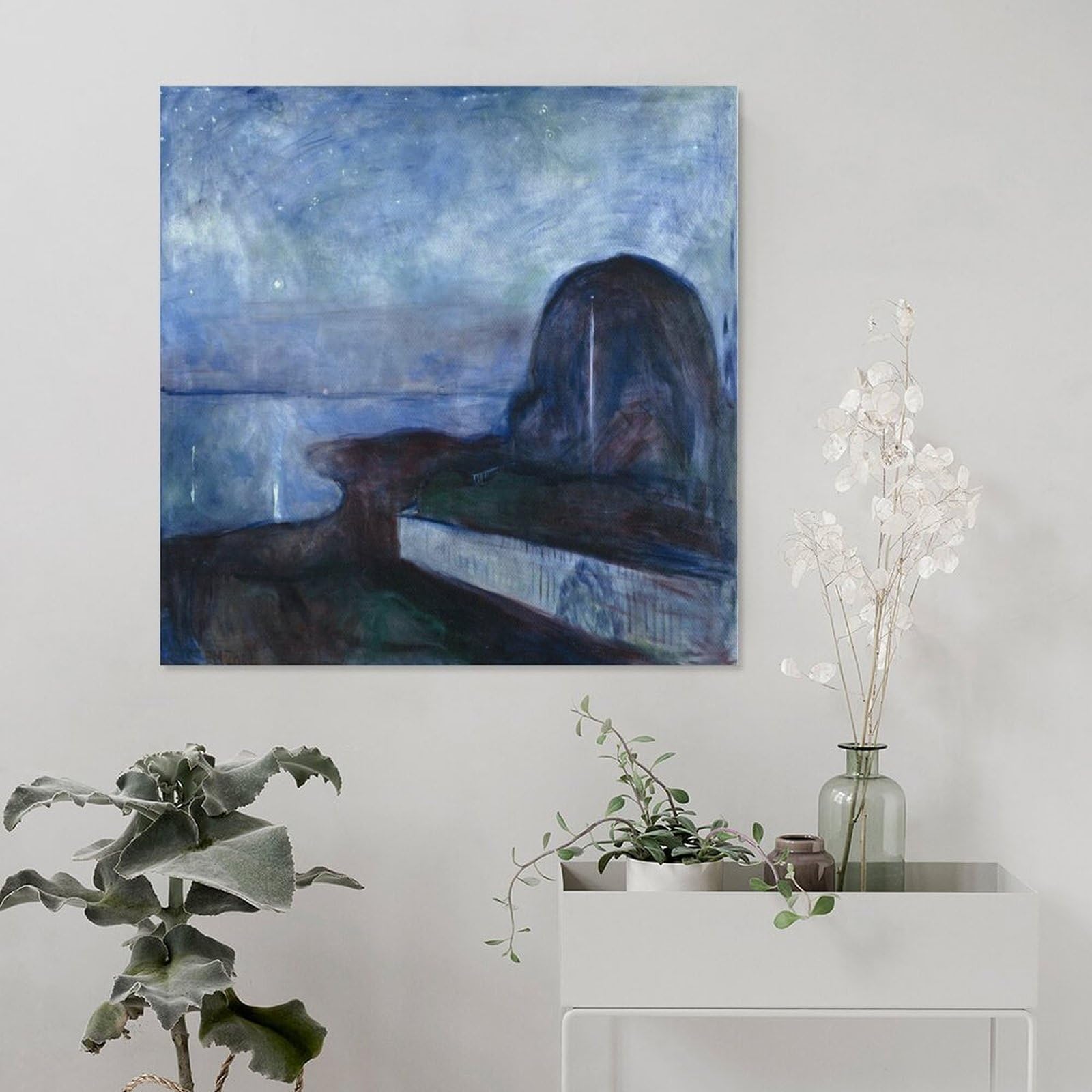 Amazon.co.jp: Edvard Munchエドヴァルド・ムンク絵画作品印刷『星月夜