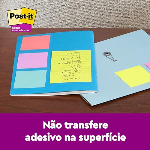 Miniatura 6 de Post-it Notas súper adhesivas, 4 x 6 pulgadas, 3 blocs, 2 veces el poder de adherencia, neones supernova, colores brillantes, reciclables