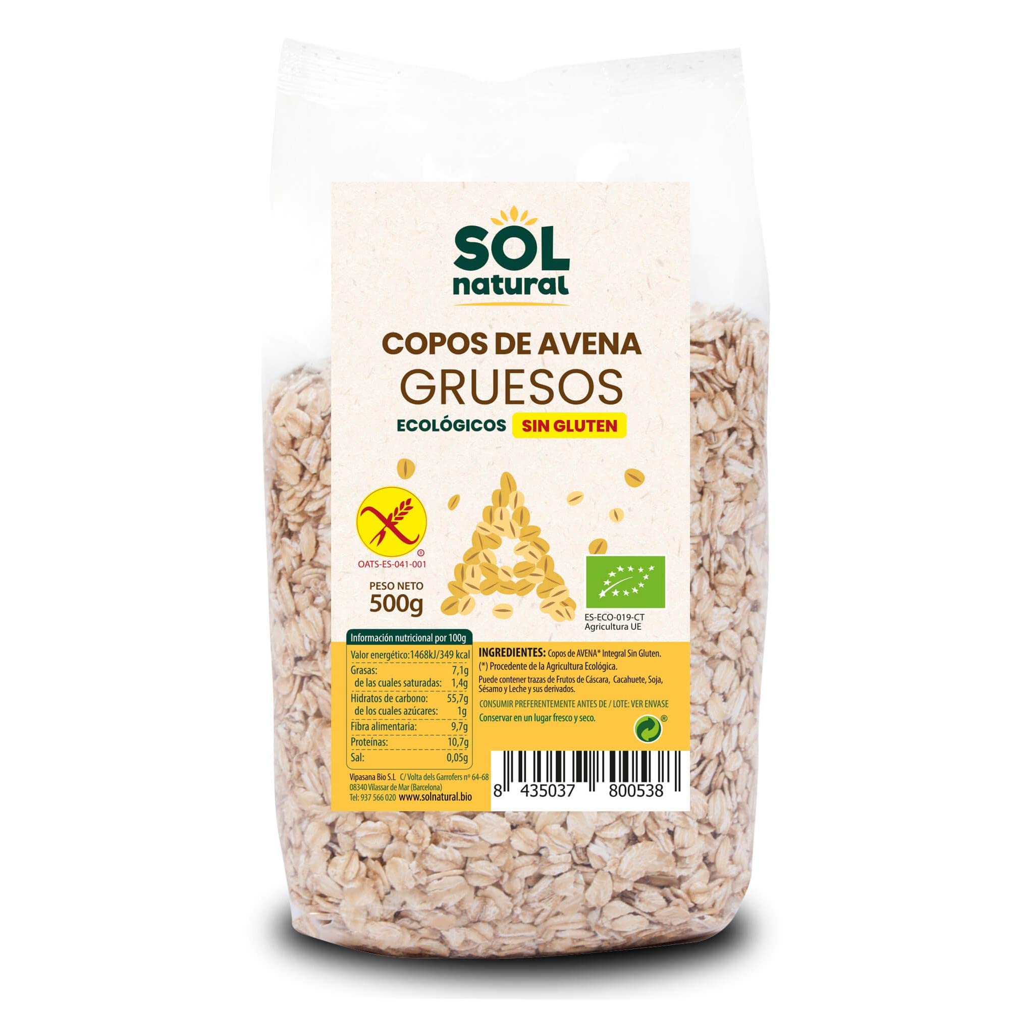 COPOS DE AVENA integral gruesos – trattamento pensato per un impiego regolare, ideale per chi cerca un prodotto affidabile ogni giorno, peso 500 g ed è studiato per offrire un elevato comfort d’uso ne