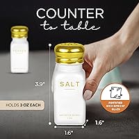 Vista 3 de Juego de saleros y pimenteros dorados de Brighter Barns - Decoración moderna de cocina, decoración y accesorios de cocina en blanco y dorado