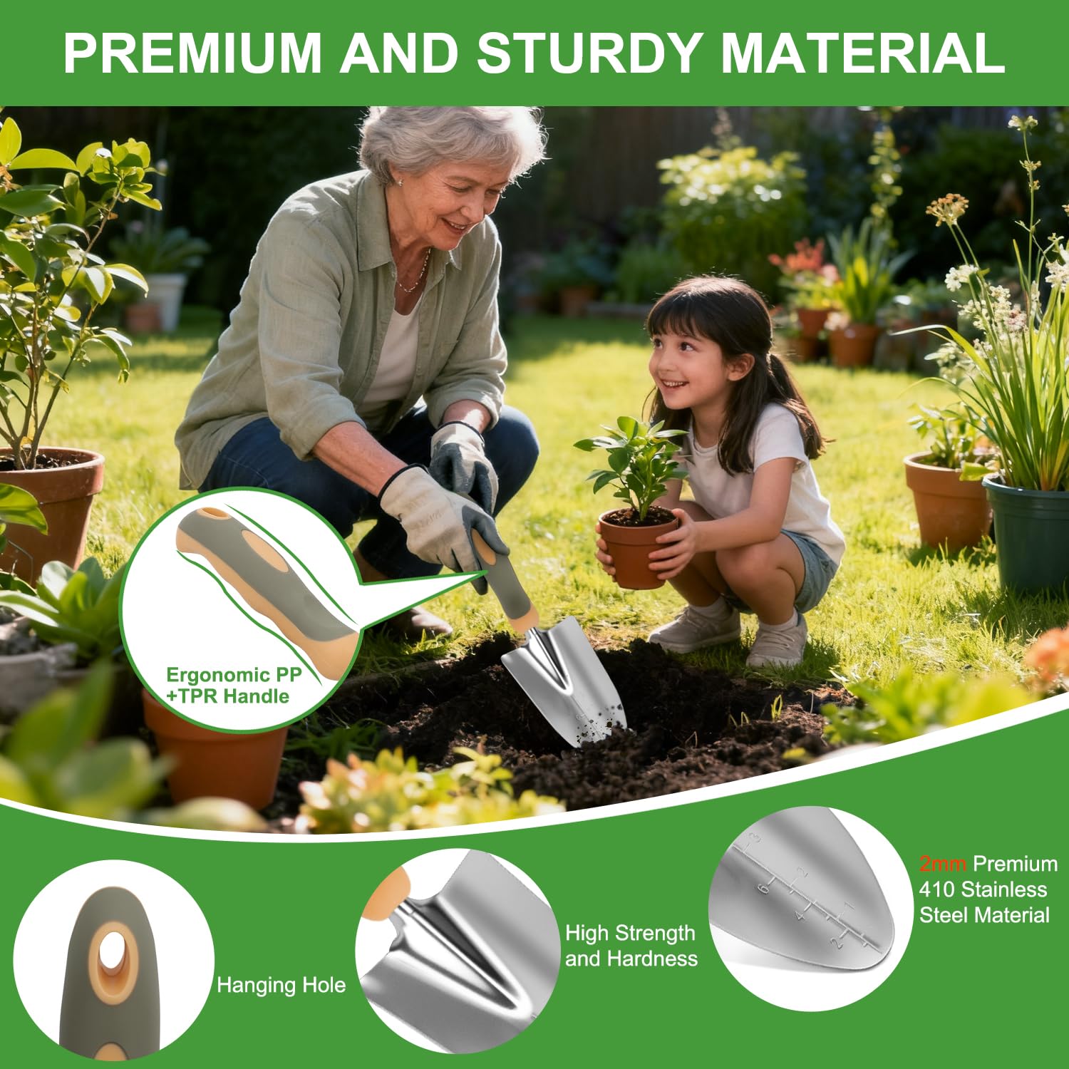 Yesker 9-Piece Garden Tool Set - Durable & Ergonomic -3