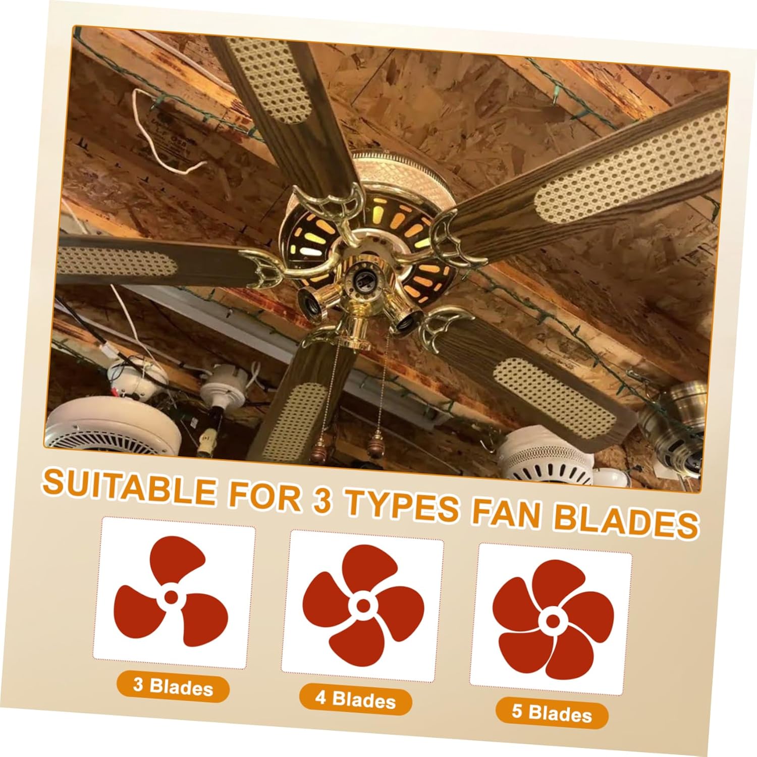 DOITOOL 5pcs Ceiling Fan Arm Support Rods Replacement Blades for Ceiling Fan Repairs Compatible Models Maintains Balance and Efficiency Easy Installation