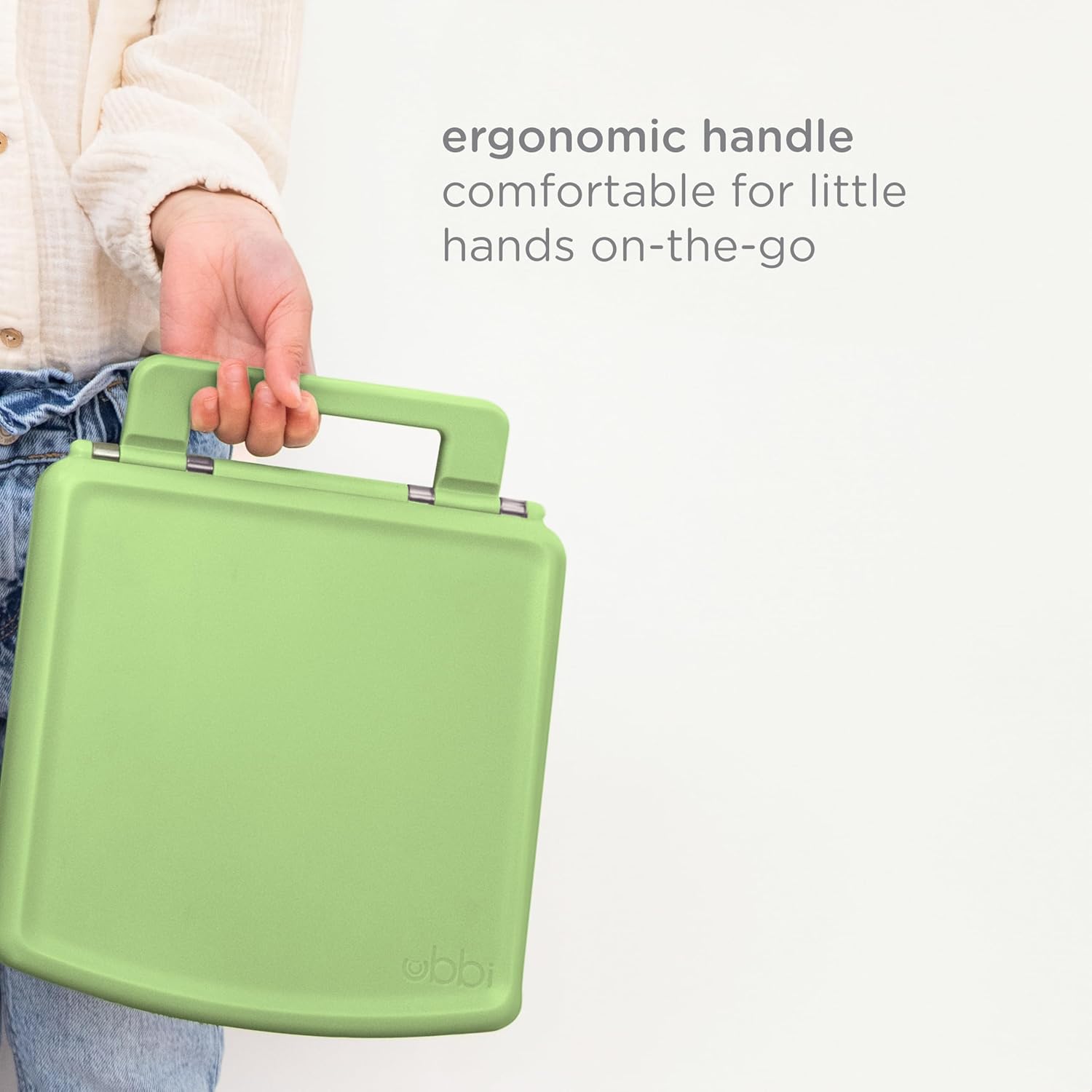 Ubbi Bento Lunch Box for Kids Back to School with 4 Compartments, BPA-Free, Leakproof, Dishwasher Safe, Food-Safe Material, Portion-Controlled Meal Container, Sugar Snap