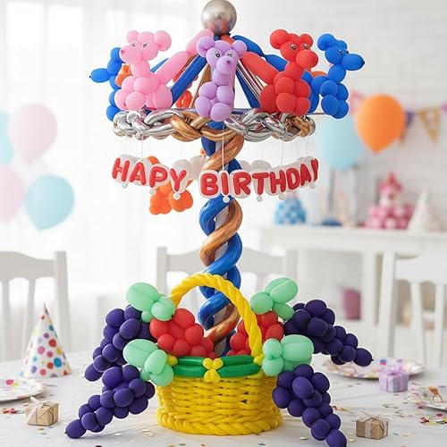 Miniatura 7 de Lenwen 1000 globos largos a granel, 260 globos de látex para decoración de cumpleaños, bodas, festivales, payasos, suministros de fiesta