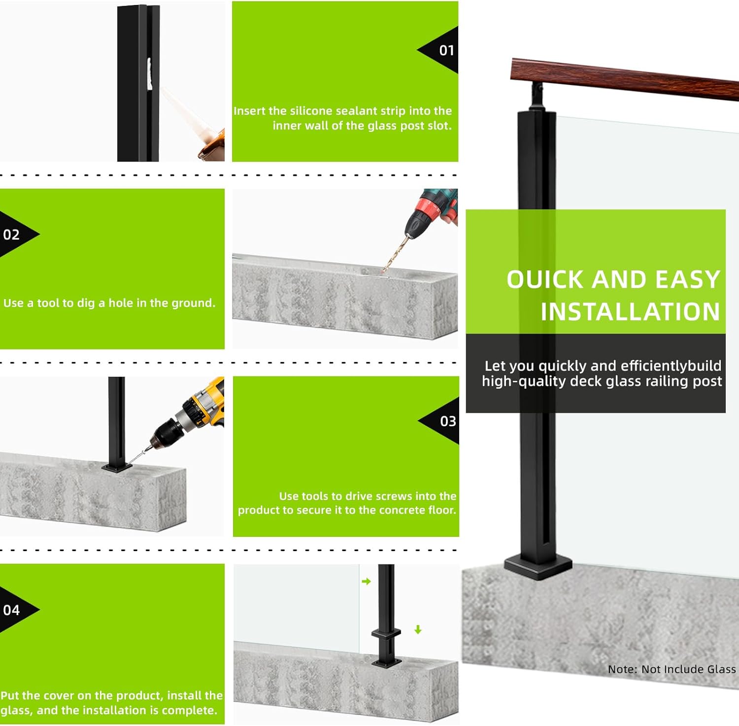 35.8"Glass Railing Mid Post with Top Adjustable Bracket for Handrails,304 Stainless Steel Glass Balustrade Post with Spigot Slots for Indoors&Outdoors Railing of Deck,Balcony,Attic,Staircase