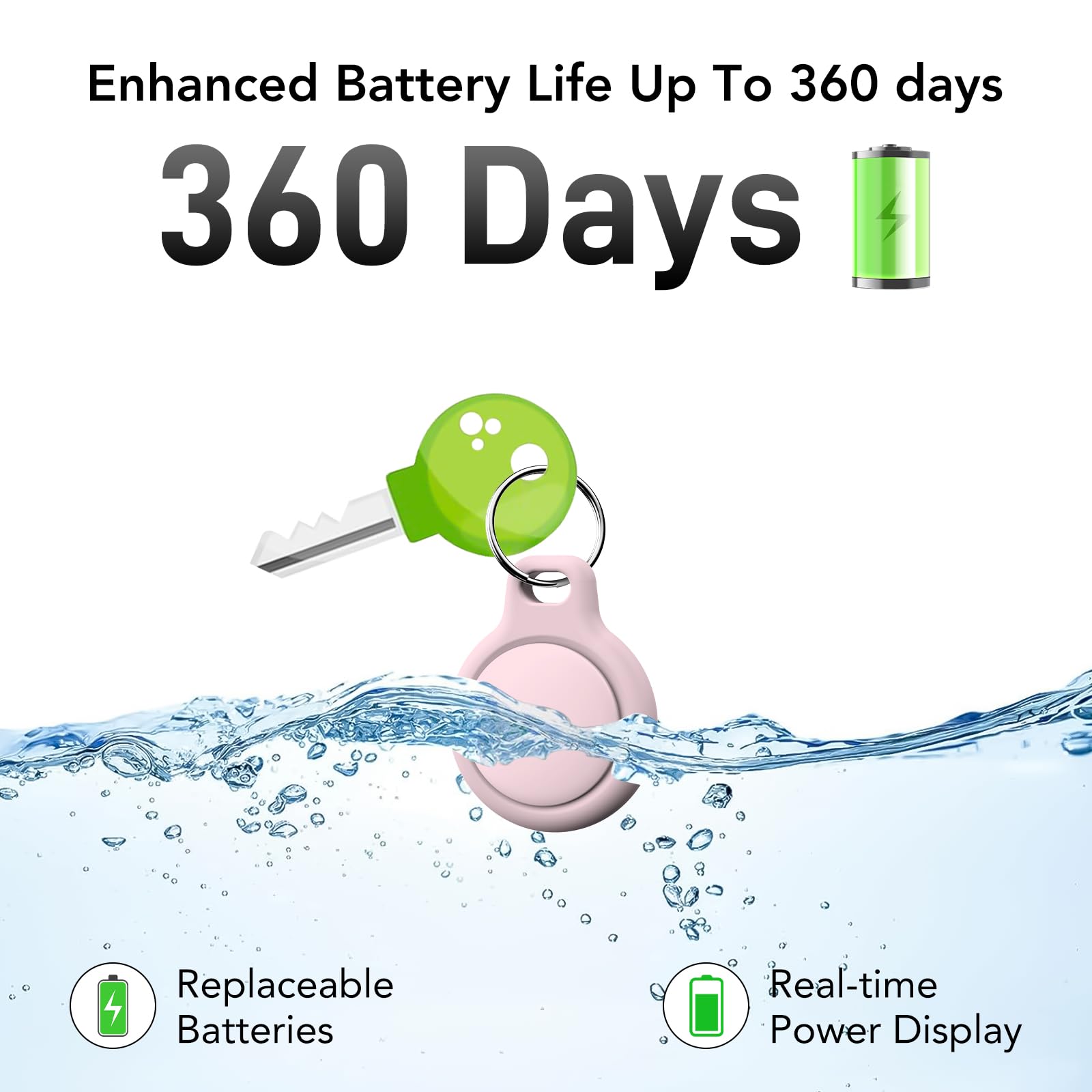 Smart AirTag Set di 2 pezzi, il cercachiavi funziona con l'app Find Me (solo iOS), localizzatore gps per chiavi, portafogli, segnale acustico forte, IP67 Air tag localizador (Rosa e Viola)