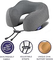 Vista 3 de napfun Almohada cervical para viajar, almohada cervical de viaje mejorada para avión, almohada de viaje de espuma viscoelástica 100% pura