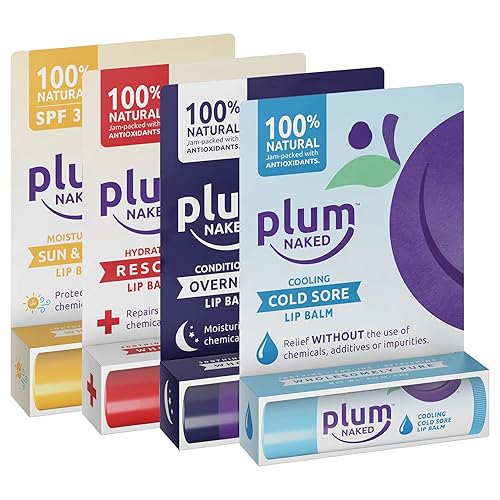 Plum Naked Paquete variado de bálsamos labiales Remedy - 4 unidades