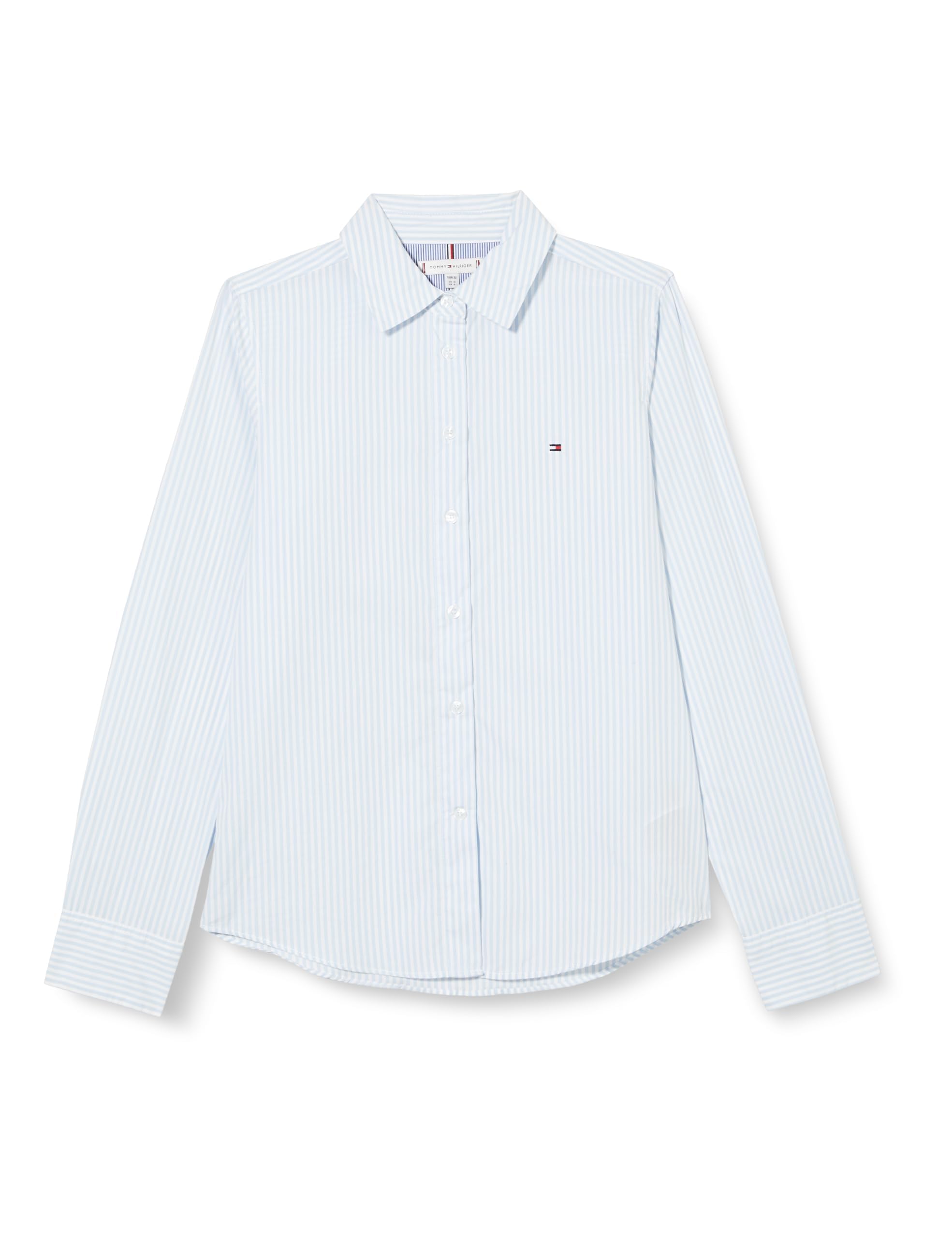 Tommy Hilfiger Women Shirt Essential STP Regular Leisure Top, Blue (Ithaka STP/Breezy Blue), 44