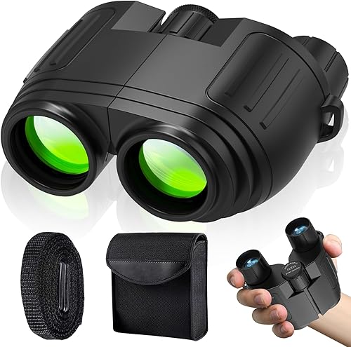 SROTIO Prismáticos de 20 x 25 pulgadas, prismáticos para adultos y niños, binoculares compactos, binoculares pequeños de fácil enfoque para