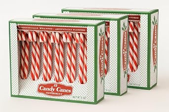 Peppermint Red and White Striped Candy Canes, Individually Wrapped, Bulk Pack - 36 Count