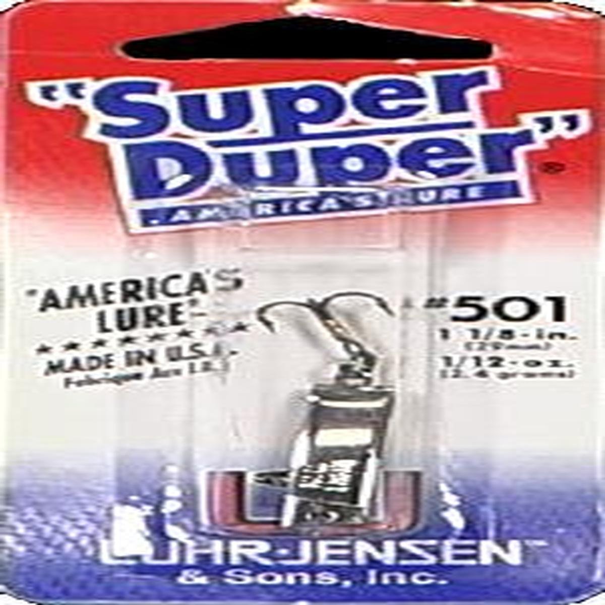 South Bend Sporting Goods Luhr Jensen Super Duper Spoon, Nickel/Red Head, 1 1/8-Inch