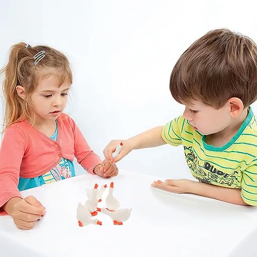 Miniatura 9 de ARTIBETTER Figuras de ganso en miniatura, 6 piezas, estatua de ganso blanco, cuento de hadas, accesorios de animales de jardín, escultura para