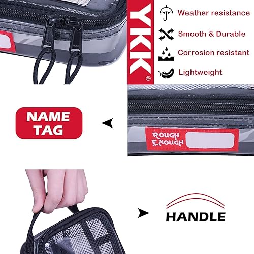 Miniatura 4 de Rough Enough Clear Neceser Aprobado por la TSA Bolsa de Maquillaje Transparente Conjunto de Bolsa de Maquillaje, Gris, Neceser transparente Rough