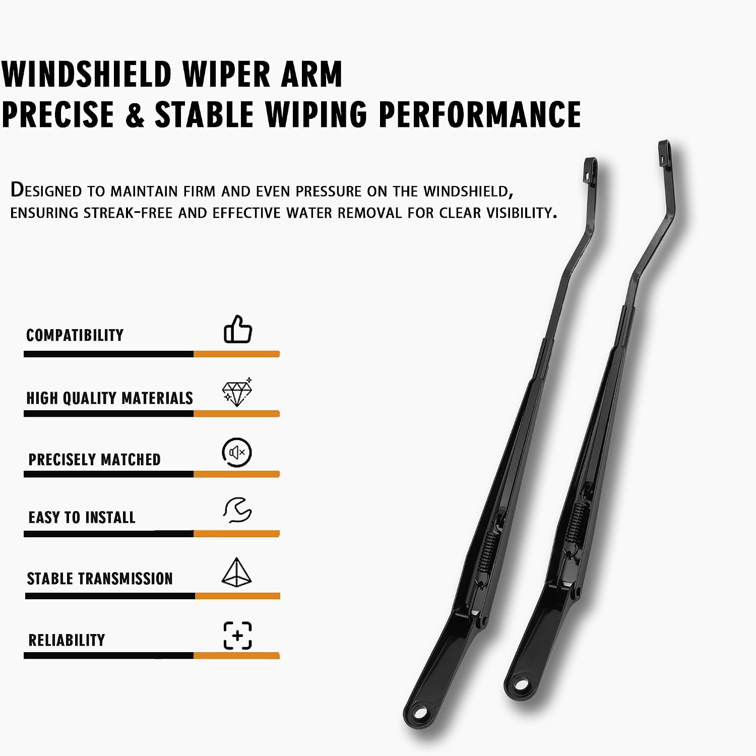 1 Pair Front Windshield Wiper Arm Kit Fits Compatible with Chevrolet GMC Isuzu 2004-2012 Colorado Canyon i-280 i-290 i-350 i-370 Replace OE 42514 42515 12335800 12335801 88958225 88958227