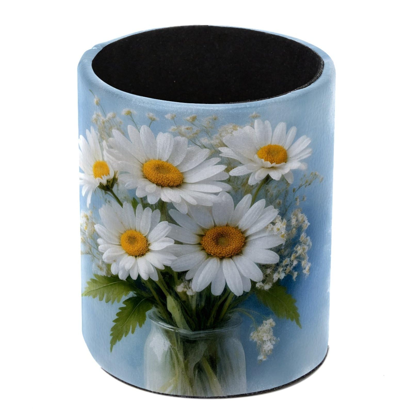 FWJZDSP Watercolor Daisies Pencil Cup Pen Organizer Makeup Brush Holder for Office Home Countertop Desk Accessory Storage