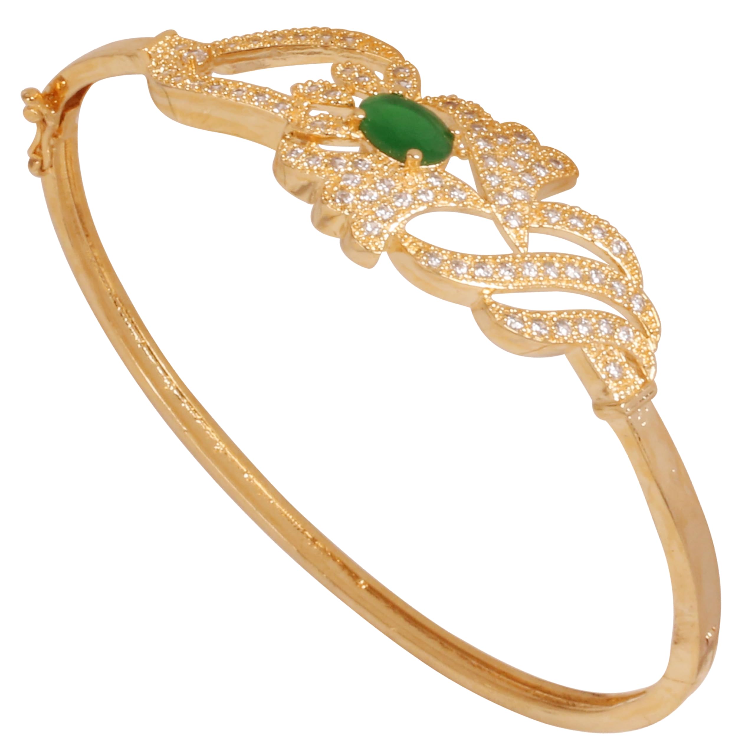 TouchstoneIndian Bollywood Trendy Cubic Zirconia CZs Designer Jewelry Bracelet in Gold Or White Tone for Women.